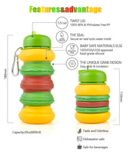 Load image into Gallery viewer, Collapsible Water Bottle - Hamburger