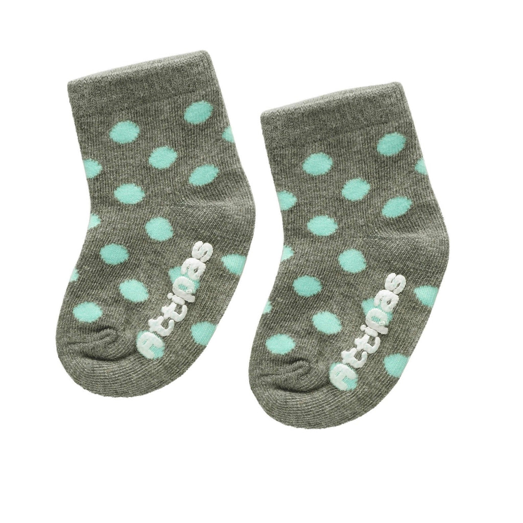 🎁 Non Slip Baby Socks - Polka Grey (0-12m) (100% off)