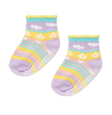 Non Slip Baby Socks - Rainbow Pink (12-24m)