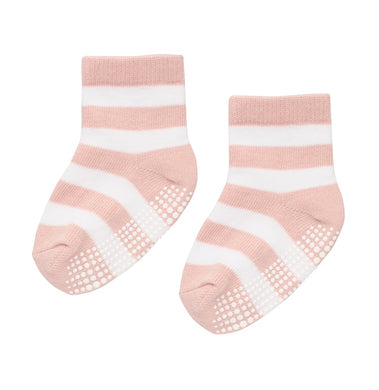 Non Slip Baby Socks - Stripe Pink (12-24m)