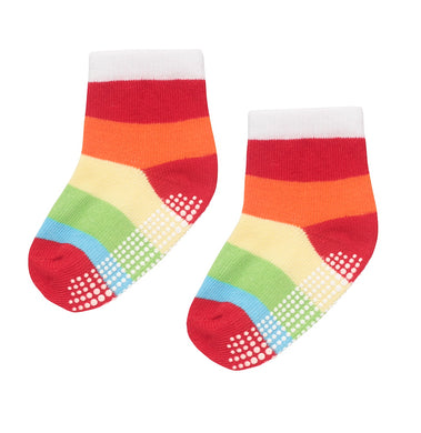 Non Slip Baby Socks - Rainbow Red (12-24m)