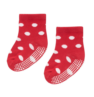 Non Slip Baby Socks - Dots Red (12-24m)