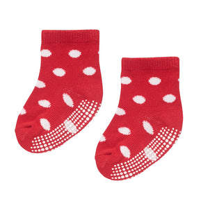 Non Slip Baby Socks - Dots Red (12-24m)