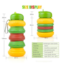 Load image into Gallery viewer, Collapsible Water Bottle - Hamburger