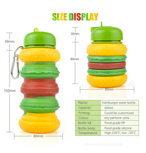Collapsible Water Bottle - Hamburger