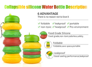 Collapsible Water Bottle - Hamburger
