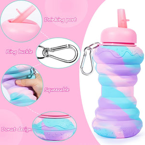 Collapsible Water Bottle - Donut Blue