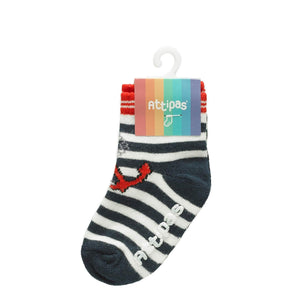 Non Slip Baby Socks - Marine Red (0-12m)