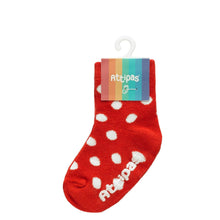 Load image into Gallery viewer, Non Slip Baby Socks - Polka Red (0-12m)