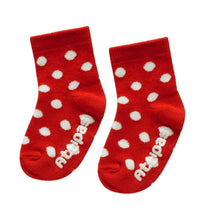 Load image into Gallery viewer, Non Slip Baby Socks - Polka Red (0-12m)