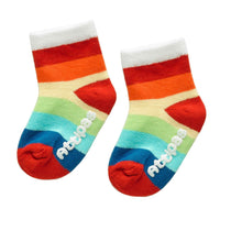 Load image into Gallery viewer, Non Slip Baby Socks - Rainbow White (0-12m)