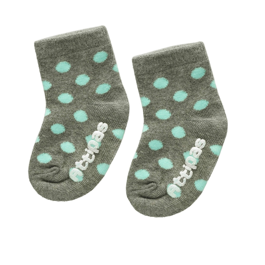 Non Slip Baby Socks - Polka Gray
